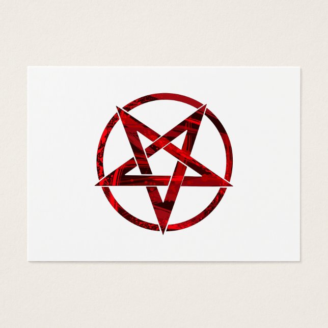Red Djävulen Pentagram Visitkort (Framsidan)