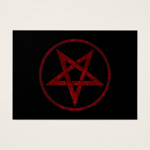 Red Djävulen Pentagram Visitkort