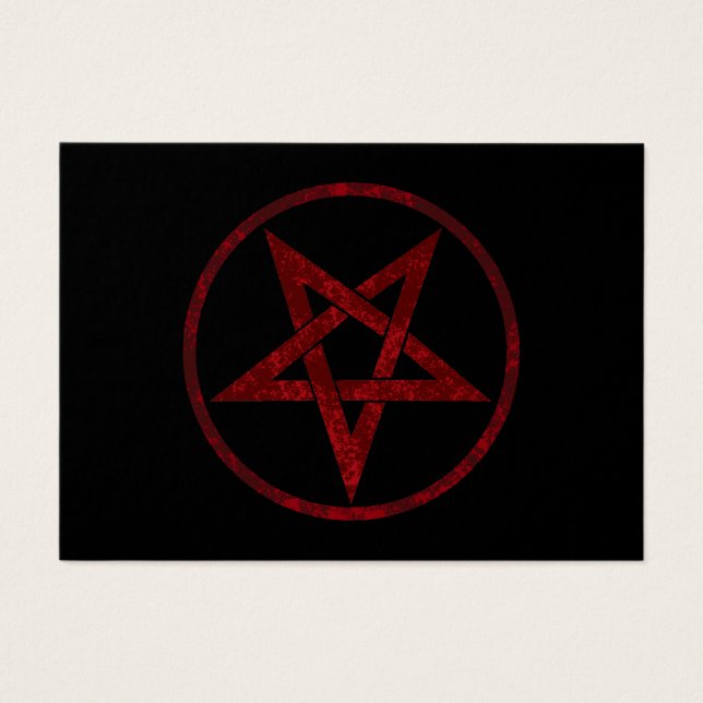 Red Djävulen Pentagram Visitkort (Framsidan)