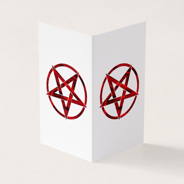 Red Djävulen Pentagram Visitkort (Utsida)