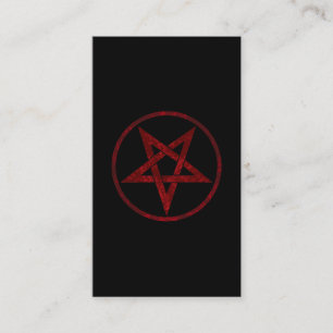 Red Djävulen Pentagram Visitkort