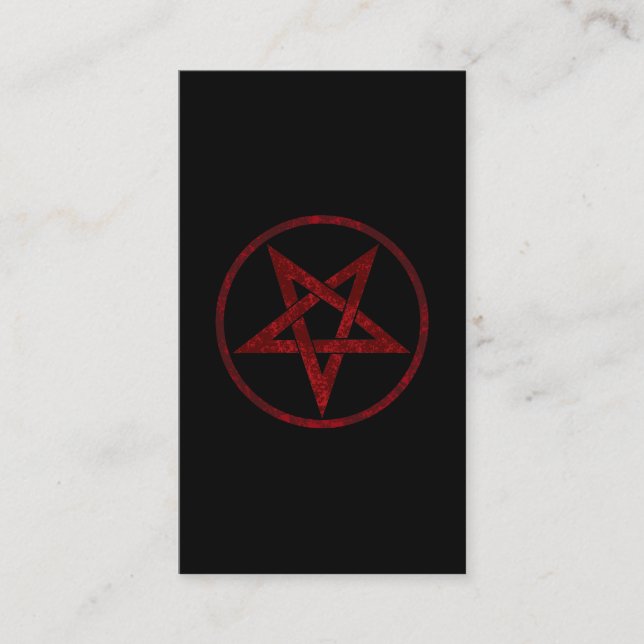 Red Djävulen Pentagram Visitkort (Framsida)