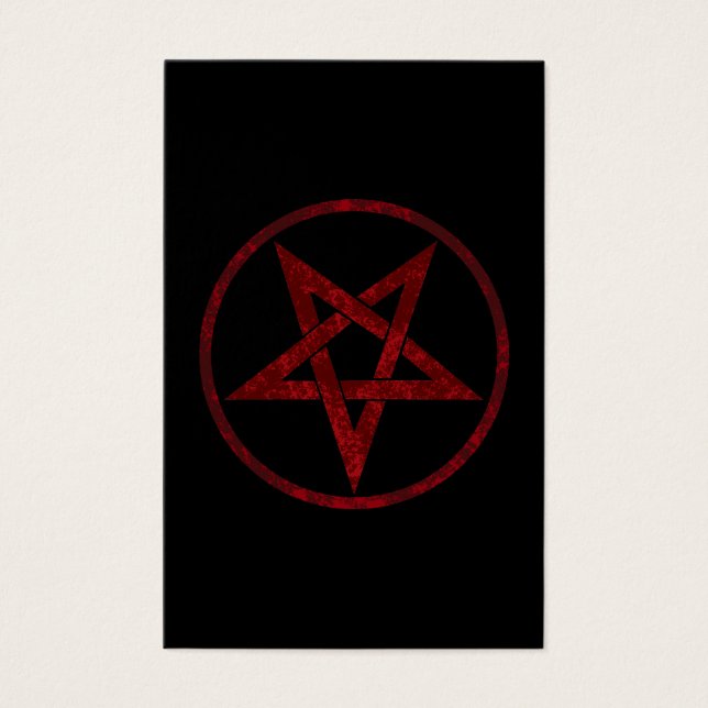 Red Djävulen Pentagram Visitkort (Framsida)