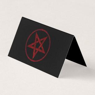Red Djävulen Pentagram Visitkort