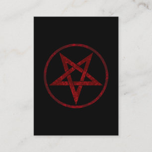 Red Djävulen Pentagram Visitkort