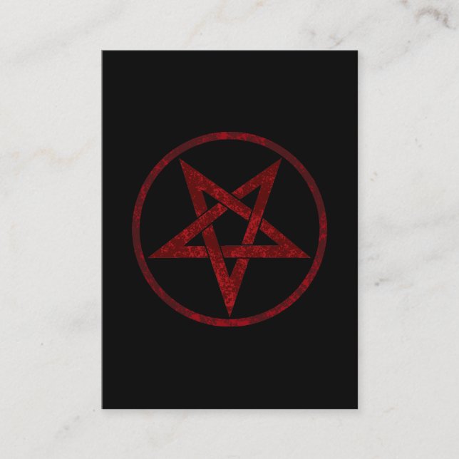 Red Djävulen Pentagram Visitkort (Framsida)
