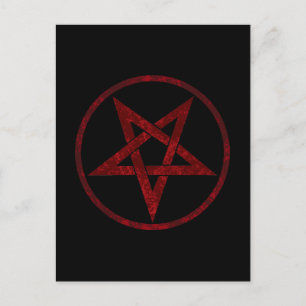 Red Djävulen Pentagram Vykort