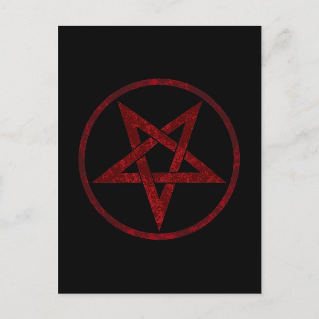 Red Djävulen Pentagram Vykort (Framsida)