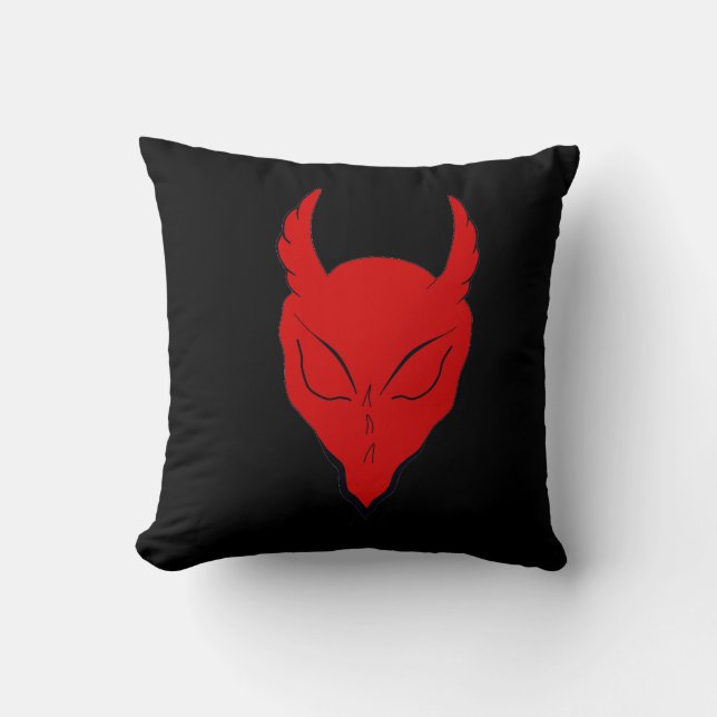 RED DJÄVULEN PILLOW DECORATIVE ART PRINT KUDDE (Framsida)
