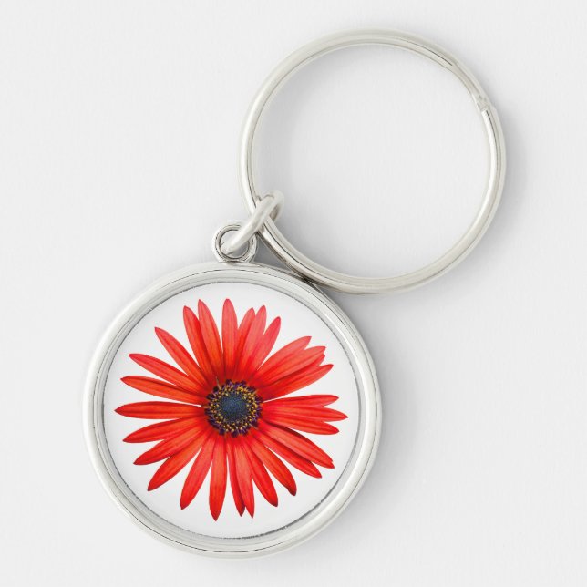 Red Djävulen Rund Silverfärgad Nyckelring (Framsidan)