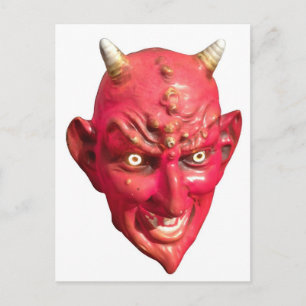 Red Djävulen Satan Demon Fan Horns Vykort