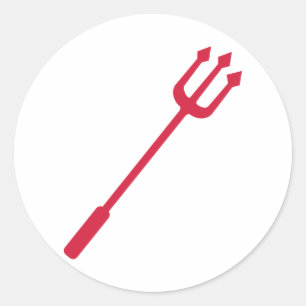 Red djävulen trident runt klistermärke