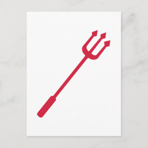 Red djävulen trident vykort