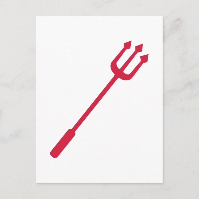 Red djävulen trident vykort (Framsida)