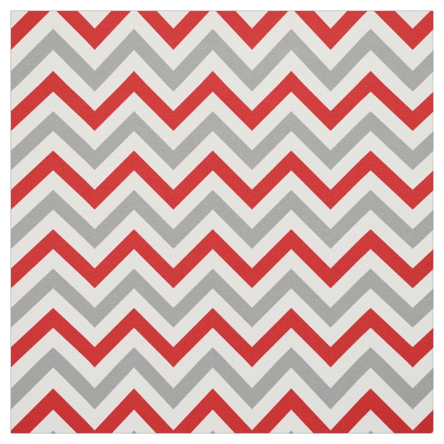 Red, Dk Grått, White LG Chevron ZigZag Sz6 Tyg (Provkarta)
