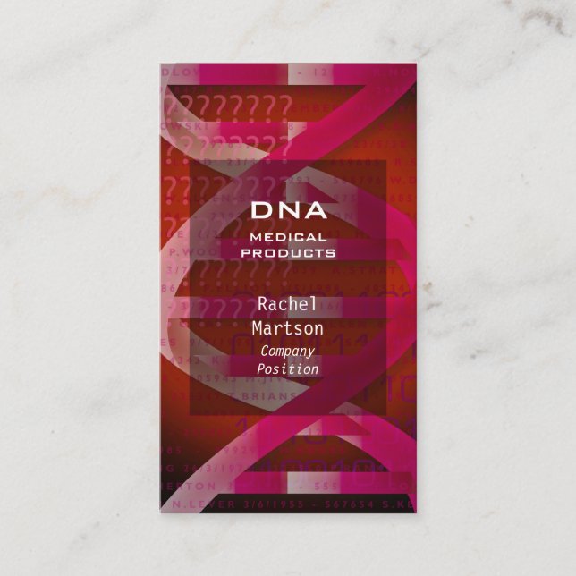Red DNA Medical Science Modern Visitkort (Framsida)