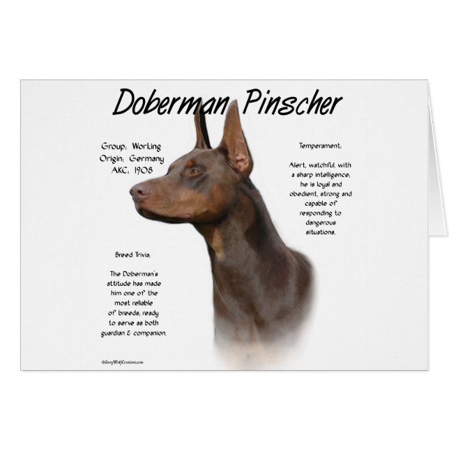 Red Doberman History Hälsningskort (Framsidan Horizontal)