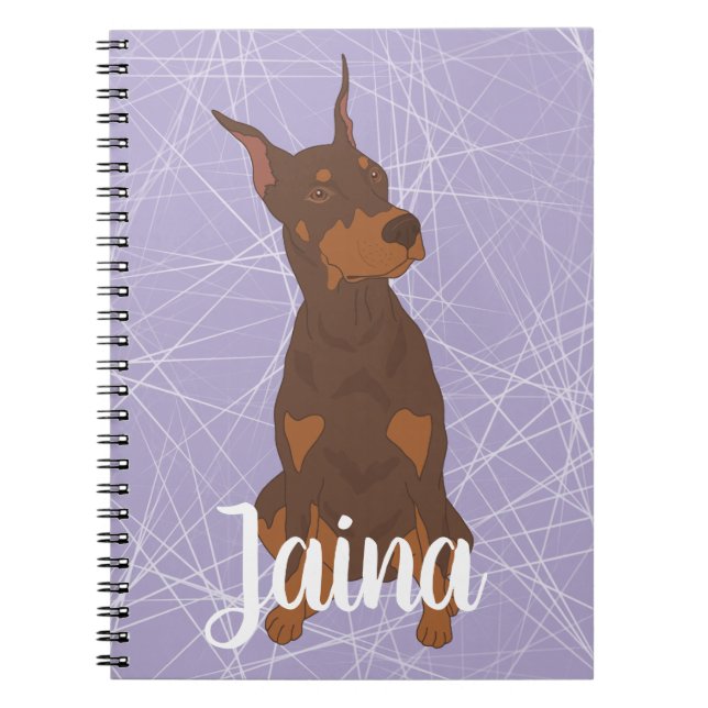 Red Doberman Pinscher Anteckningsbok (Framsidan)