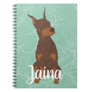 Red Doberman Pinscher Anteckningsbok