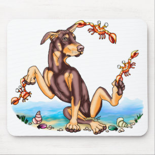 Red Doberman Pinscher Kinda Crabby Mouse Pad Musmatta