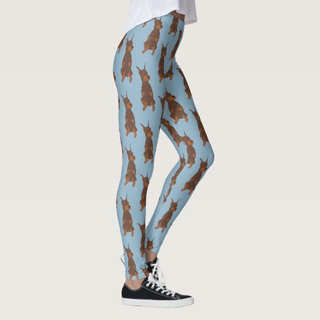 Red Doberman Pinscher Leggings (Höger)