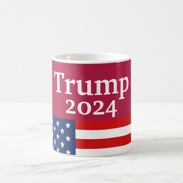 Red Donald Trump 2024 American Flagga Kaffemugg (Center)