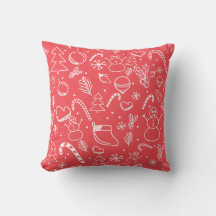 Red Doodle Christmas Pattern - Festive Holiday