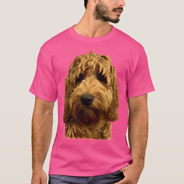 Red Doodle Dog retro T Shirt (Framsida)