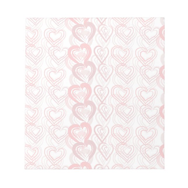 Red Doodle Hearts Mönster Anteckningsblock (Framsida)
