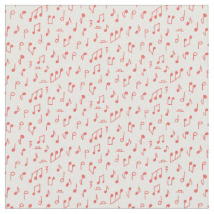 Red Doodled Musik noter Tyg