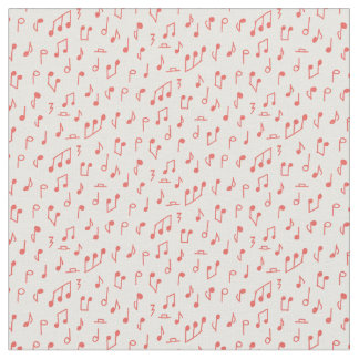 Red Doodled Musik noter Tyg