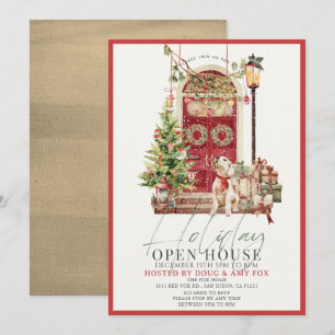 Red Door Hund jul, Helgdag Open House Julkort