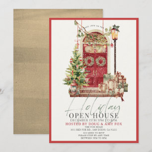 Red Door jul Helgdag Open House Julkort