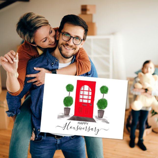 Red Door Lycklig Housibröllopsdag i gods agent Kort (Skapare uppladdad)