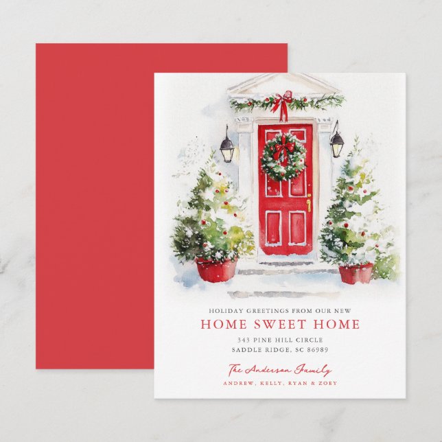 Red Door Rustic Home Sweet Home Card Meddelande (Fram/baksida)