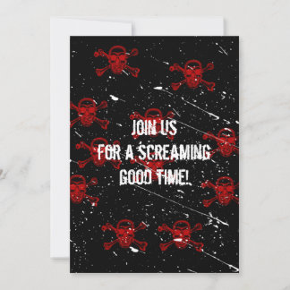 Red Döskallars Goth Halloween-inbjudan Inbjudningar