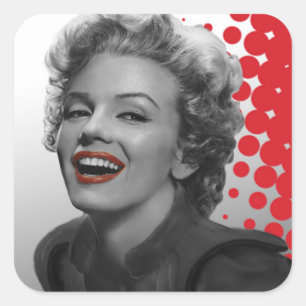 Red Dots Marilyn Fyrkantigt Klistermärke
