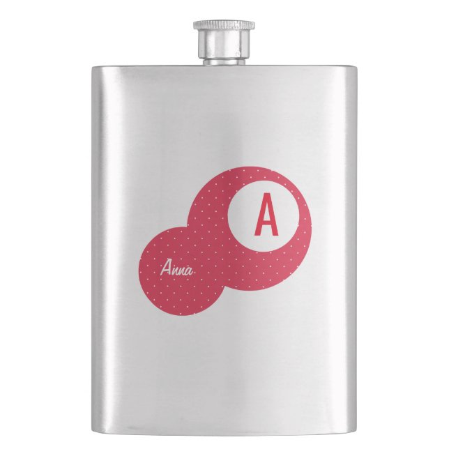 Red Dotty Personlig Monogram Fickplunta (Framsidan)