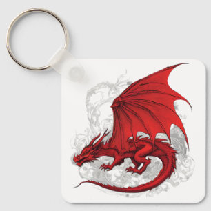 Red Dragon Abstrakt Nyckelring