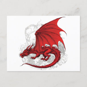 Red Dragon Abstrakt Vykort