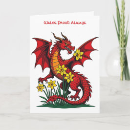 Red Dragon Amongst Daffodil Flowers Kort