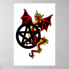 Red Dragon and Pentacle Poster