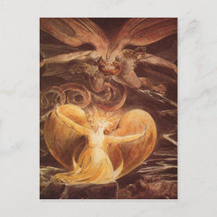 Red Dragon Art William Blake Vykort