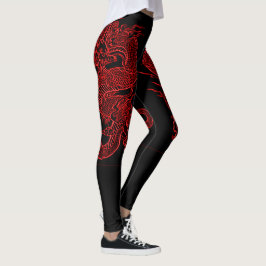 Red Dragon Body Tatom Leggings