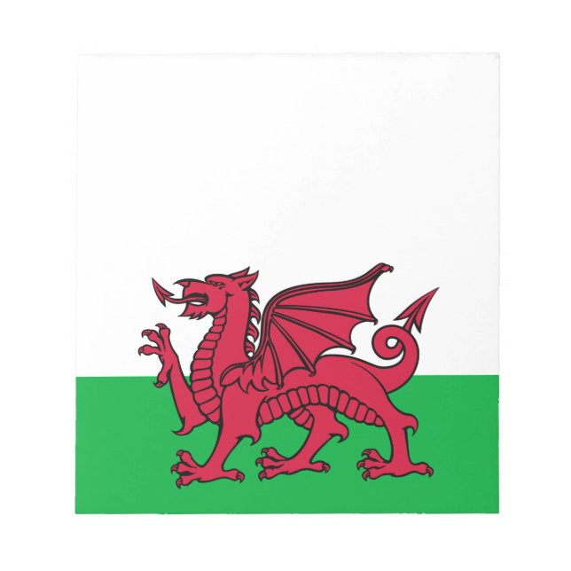 Red Dragon Celtic Flagga of Wales & Welsh Anteckningsblock (Framsida)