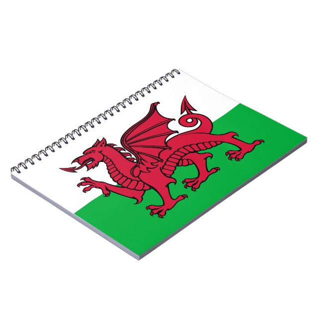 Red Dragon Celtic Flagga of Wales & Welsh Anteckningsbok (Vänstra Sidan)