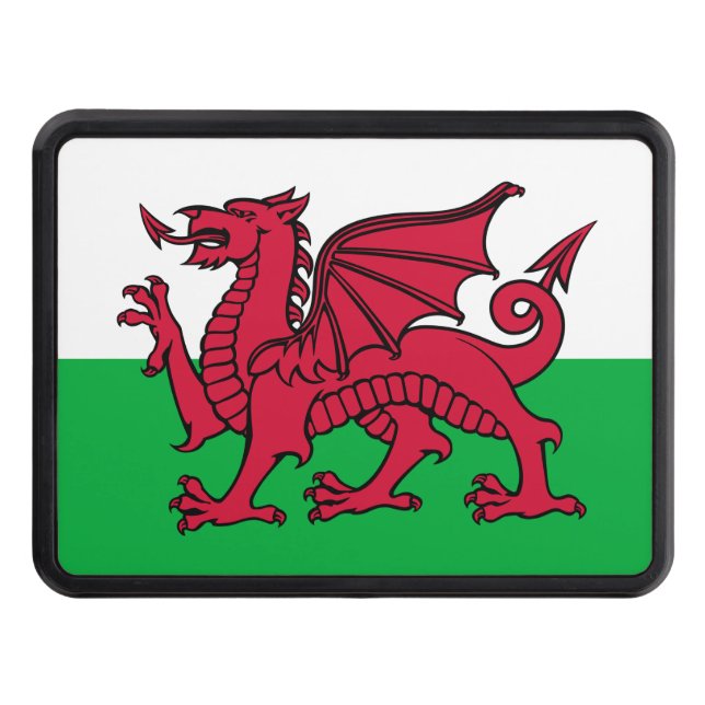 Red Dragon Celtic Flagga of Wales & Welsh Dragkroksskydd (Framsidan)