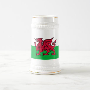 Red Dragon Celtic Flagga of Wales & Welsh Sejdel