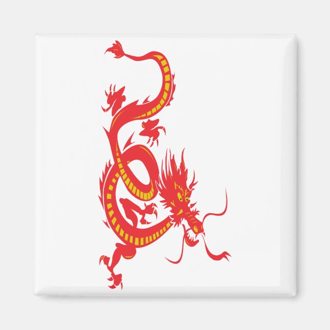 Red Dragon Chinese New Year Magnet (Framsidan)