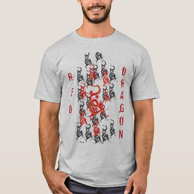 Red Dragon Chinese New Year T-shirt (Framsida)